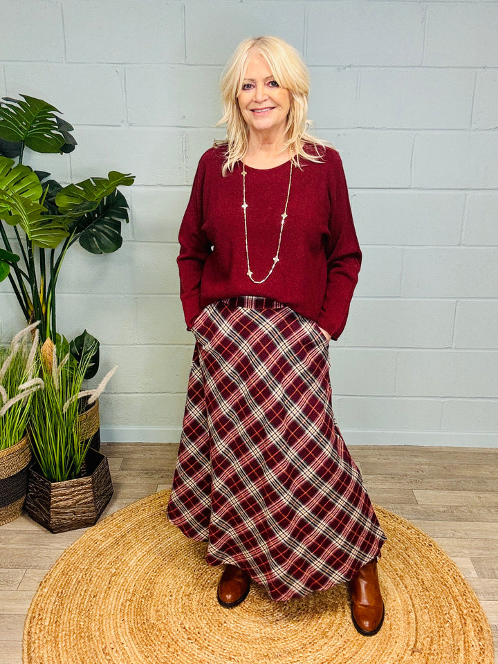 Heritage Pocket Skirt Burgundy