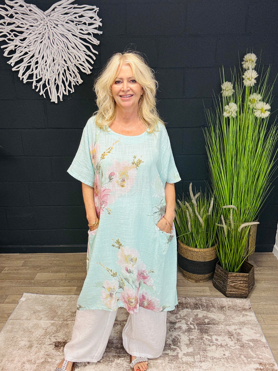 Floral Pocket Dress Mint