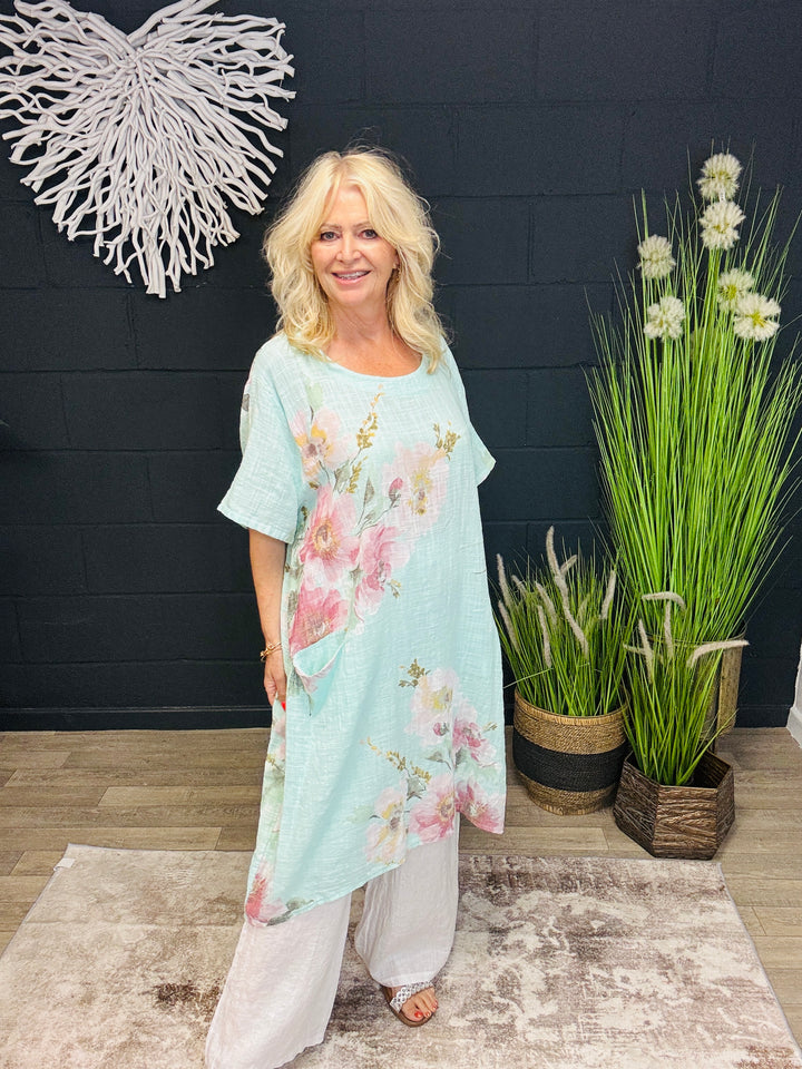 Floral Pocket Dress Mint