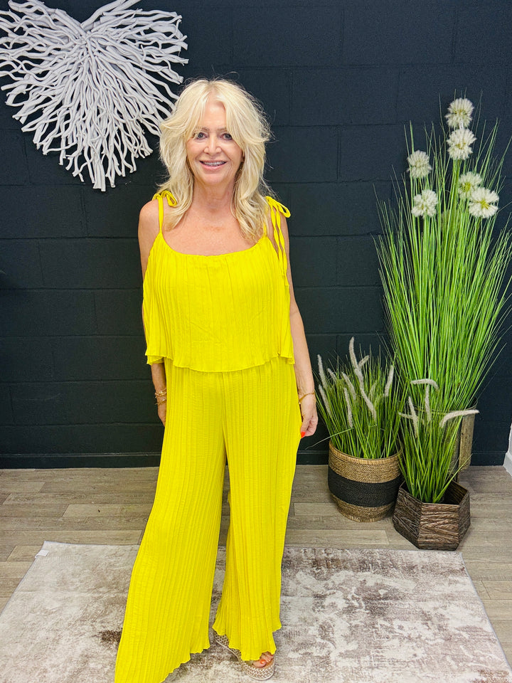 Merida Pleated Jumpsuit Ochre