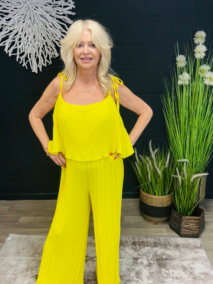 Merida Pleated Jumpsuit Ochre
