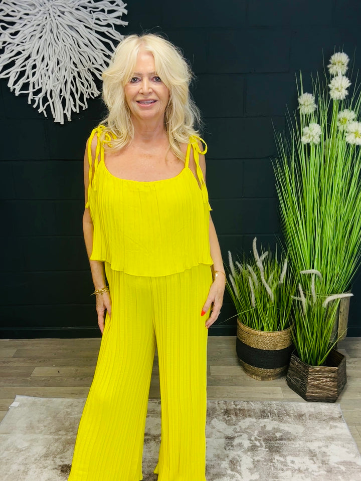 Merida Pleated Jumpsuit Ochre