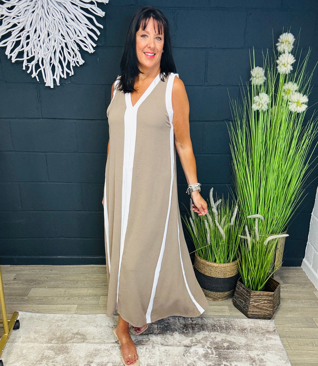 Parisa Panel Dress Mocha