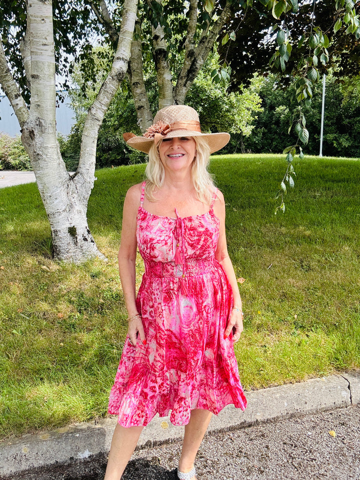 Niki Short Dress Fuchsia