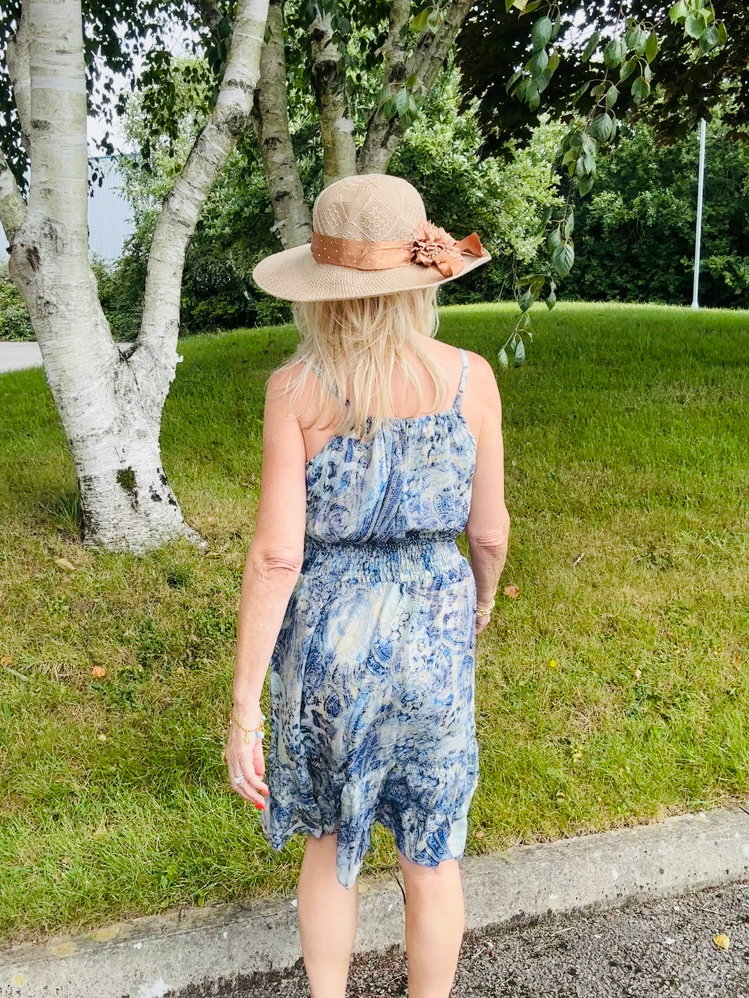 Niki Short Dress Paisley Blue