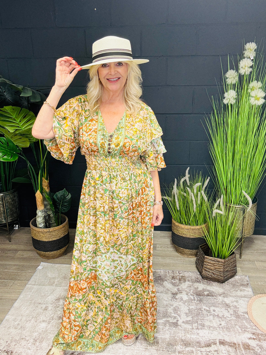 Taj Printed Maxi Dress Citrus