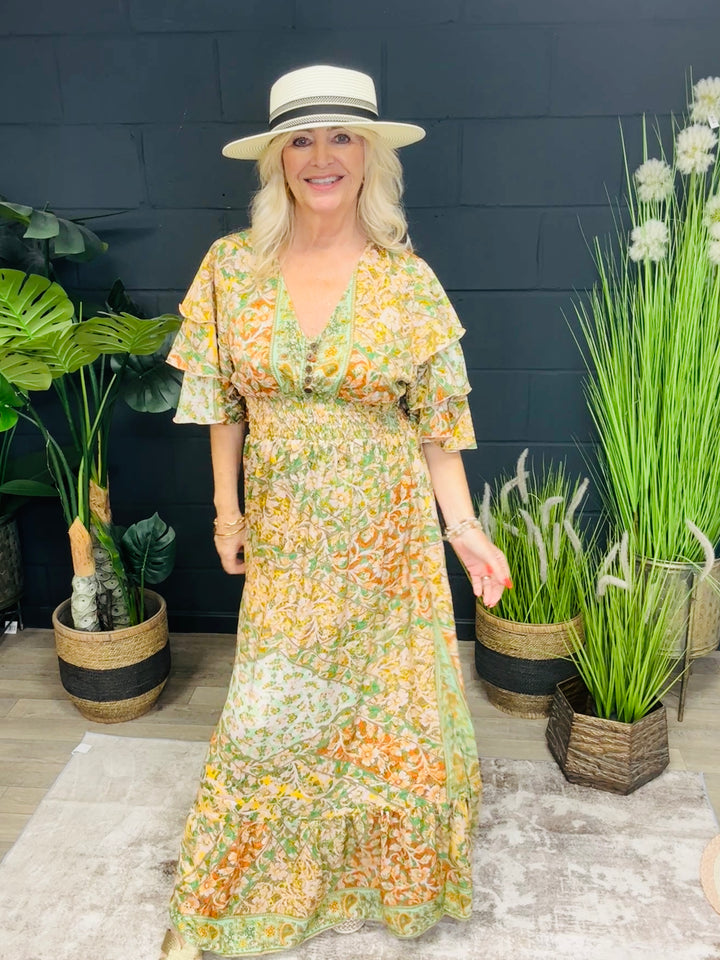 Taj Printed Maxi Dress Citrus