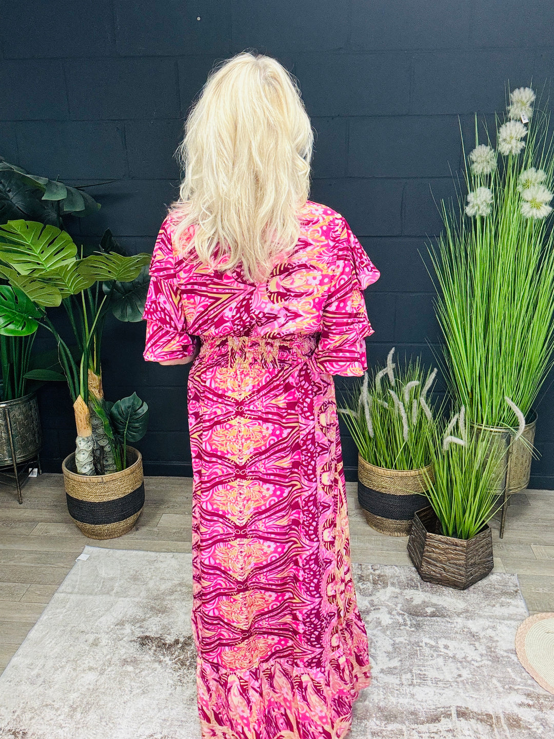 Taj Printed Maxi Dress Plum