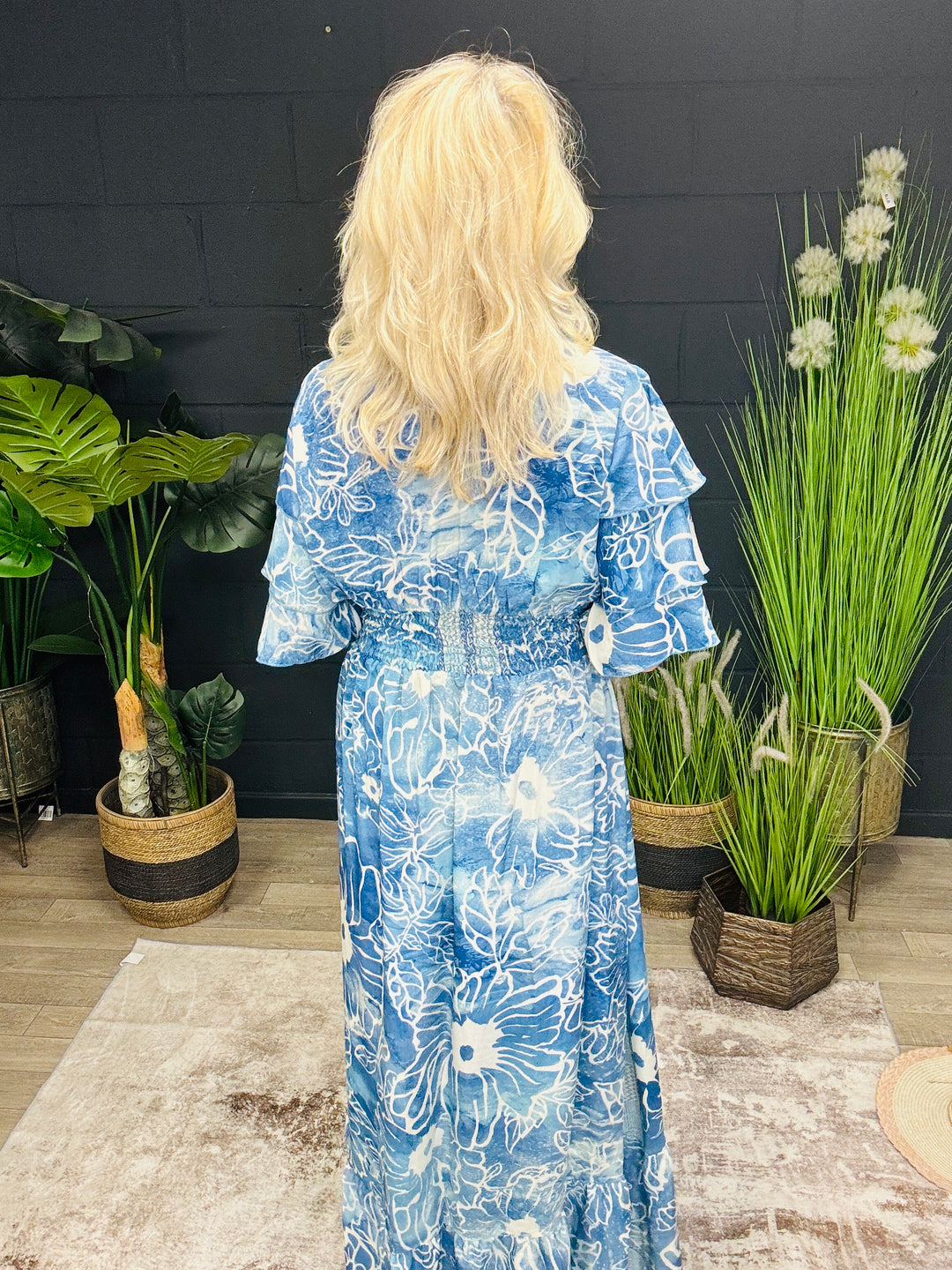 Taj Printed Maxi Dress Blue