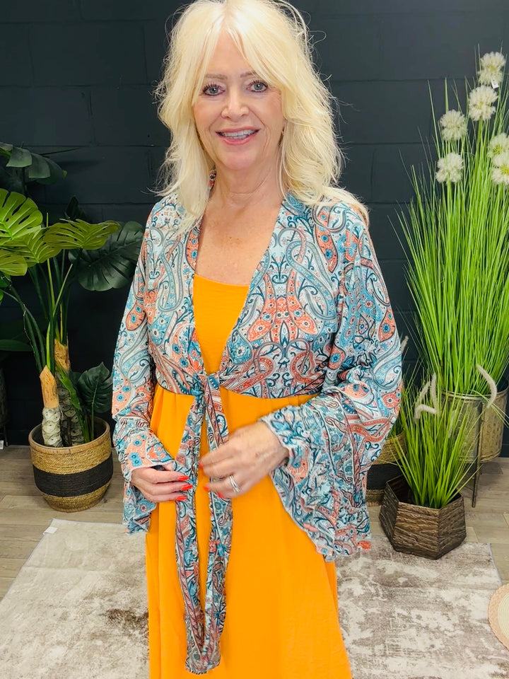 Lailah Luxe Shrug Blue Paisley