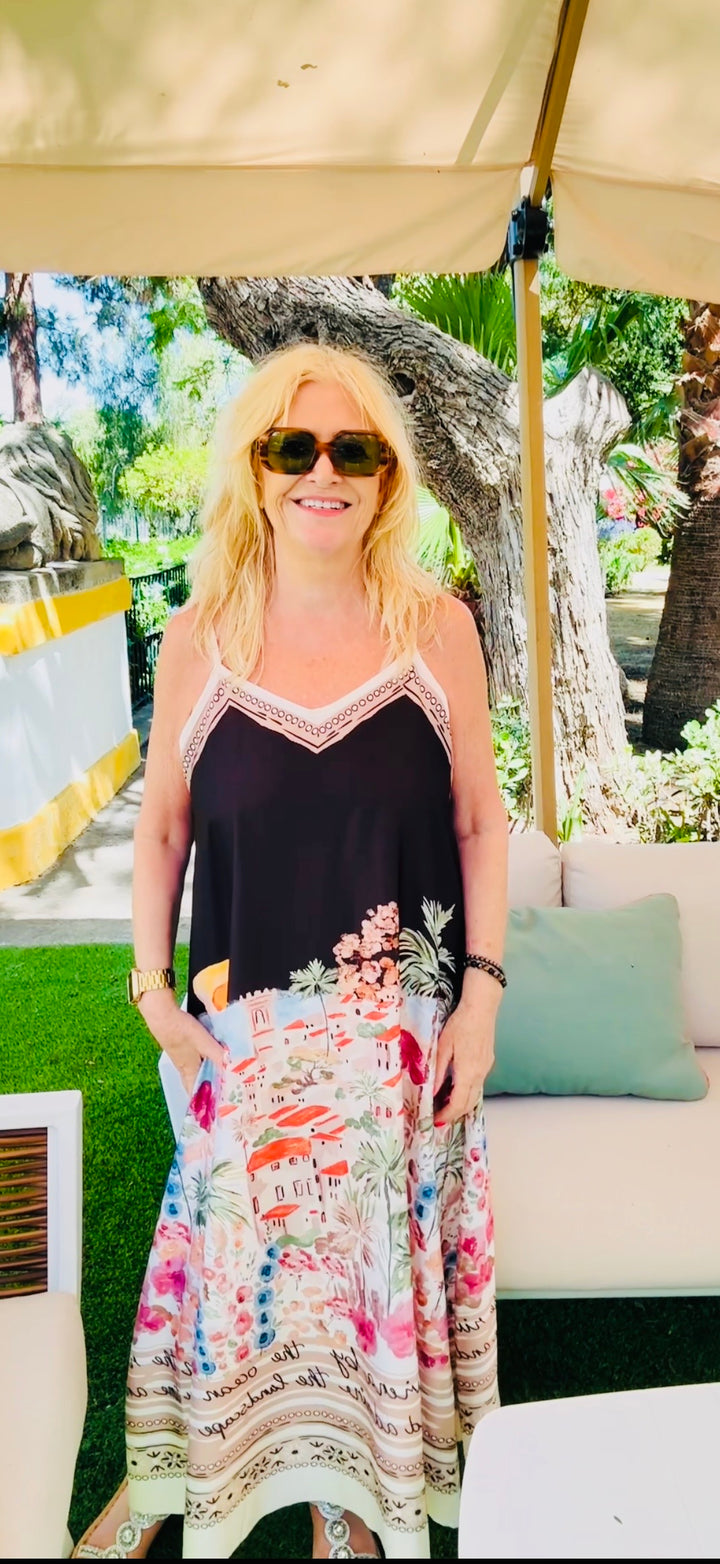 Tranquil Riviera Maxi Dress Black