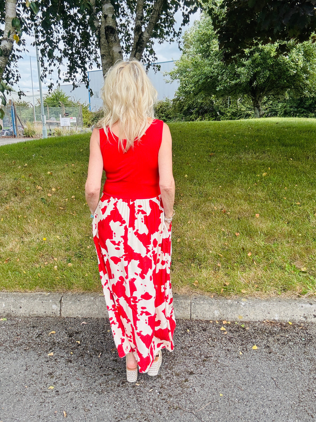 Cow Print Venus Dress Red