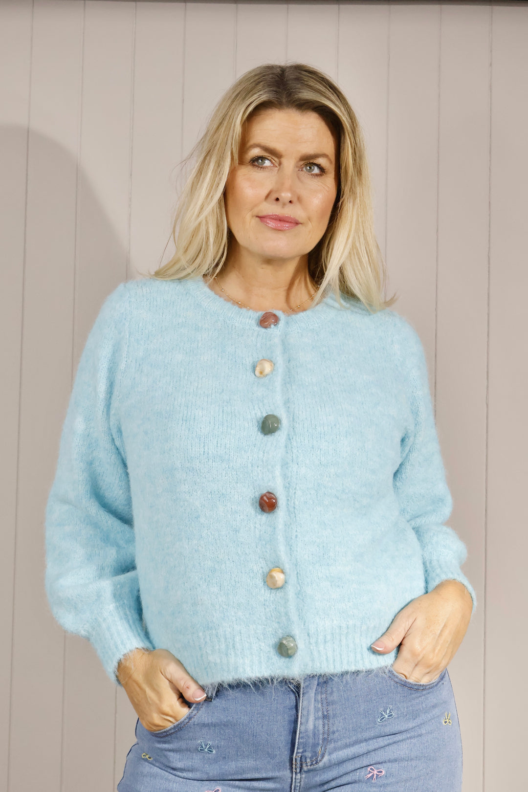Cyrielle Pebble Cardigan Aqua