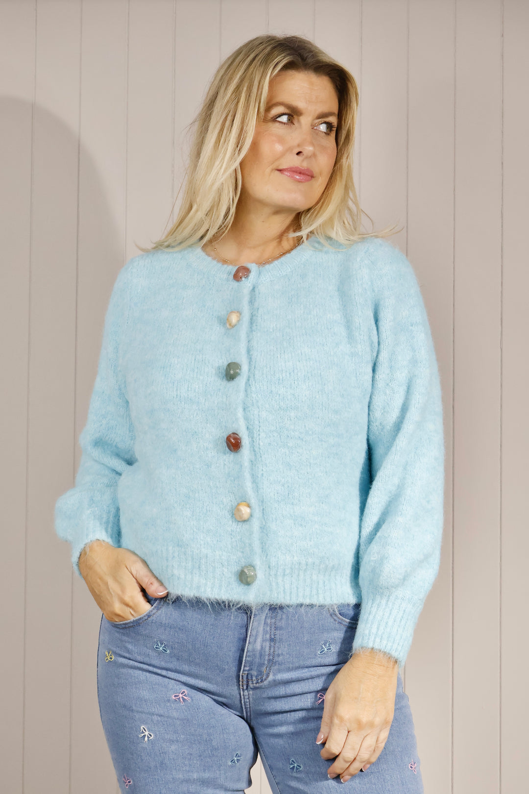 Cyrielle Pebble Cardigan Aqua