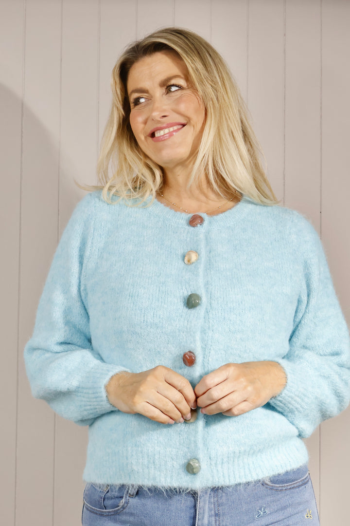 Cyrielle Pebble Cardigan Aqua