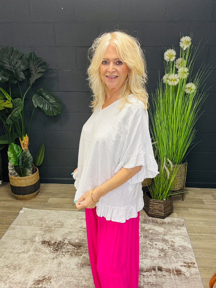 Fiora Frill Top White