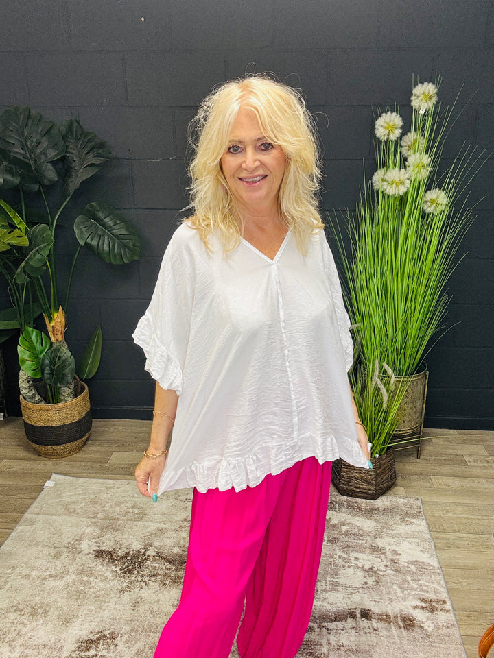 Fiora Frill Top White