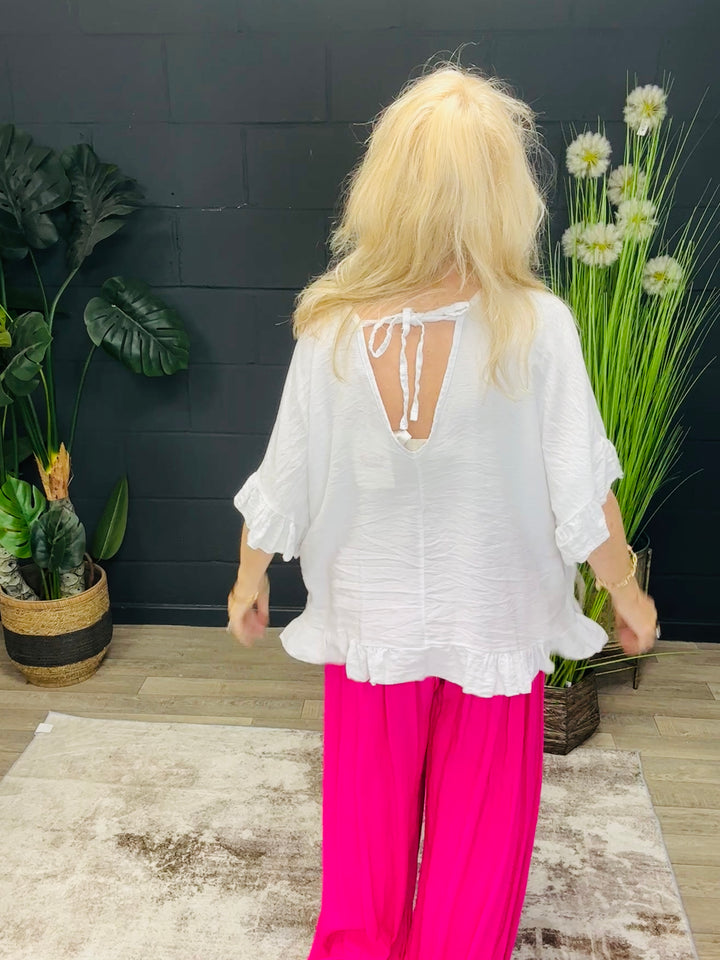 Fiora Frill Top White