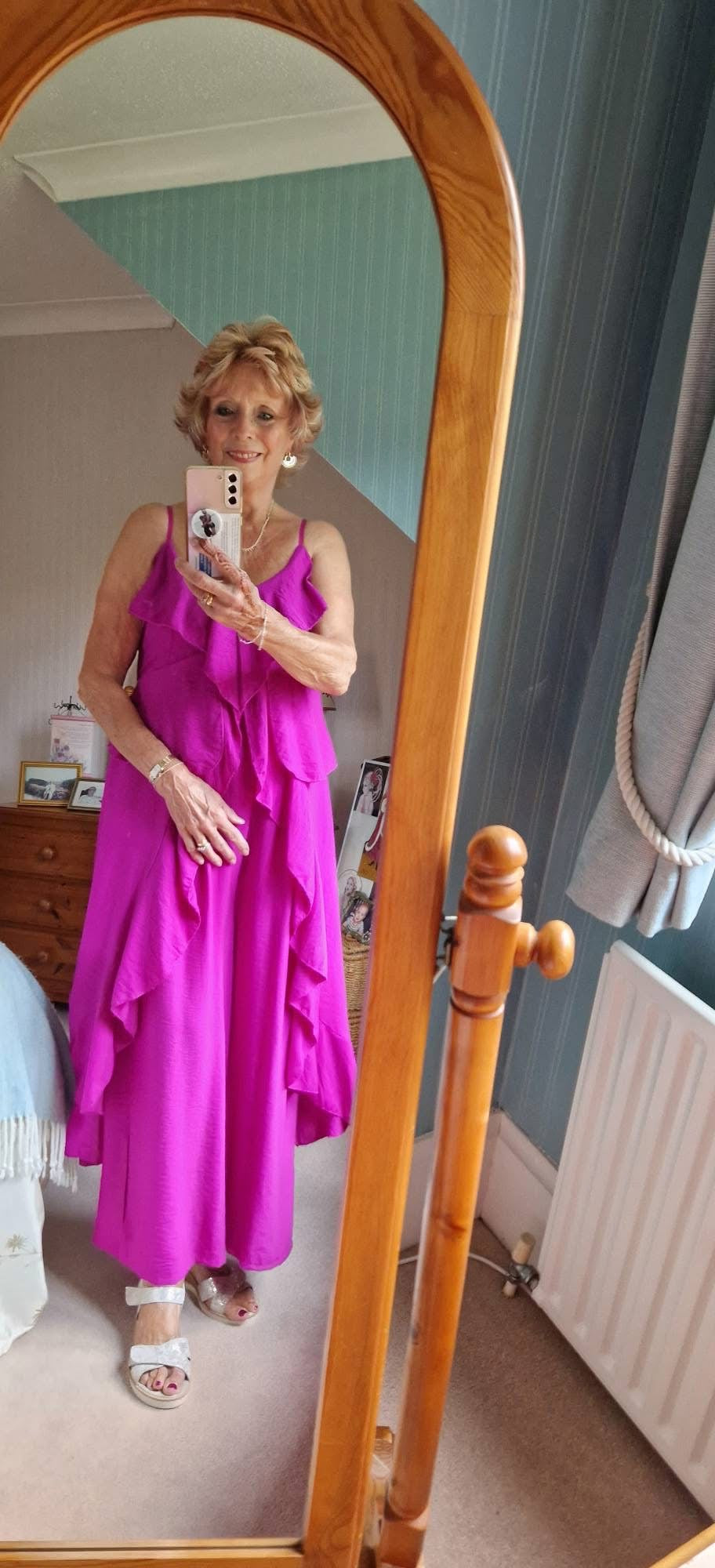 Ruffle Co-Ord Set Magenta