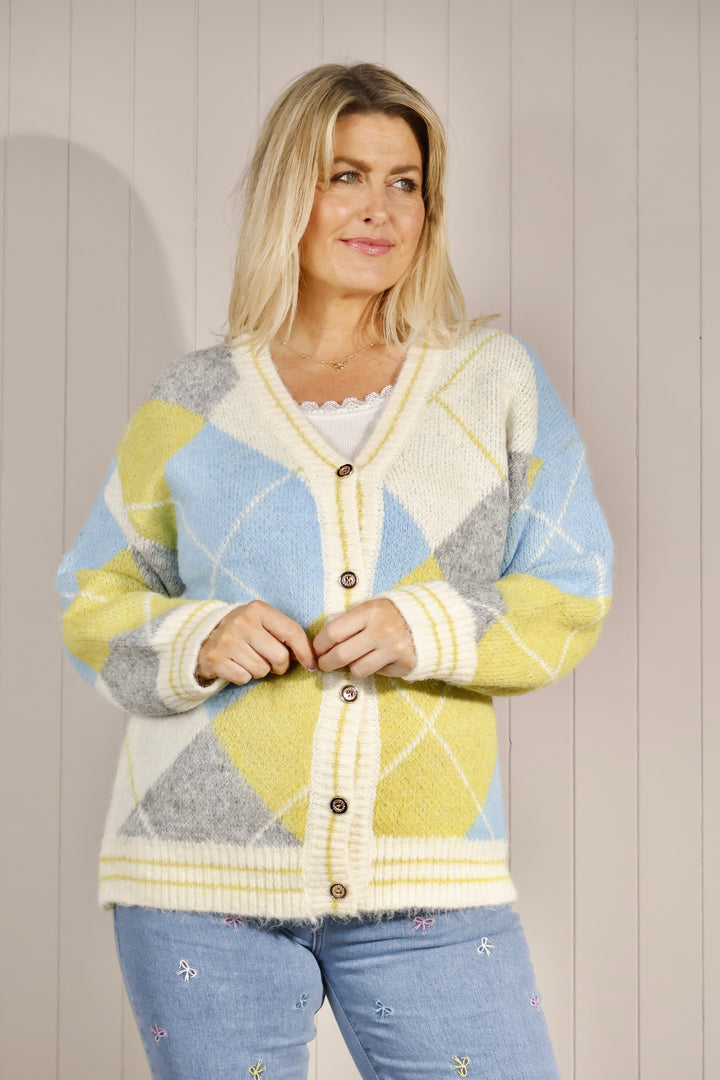 Astrid Argyle Cardigan Pistachio