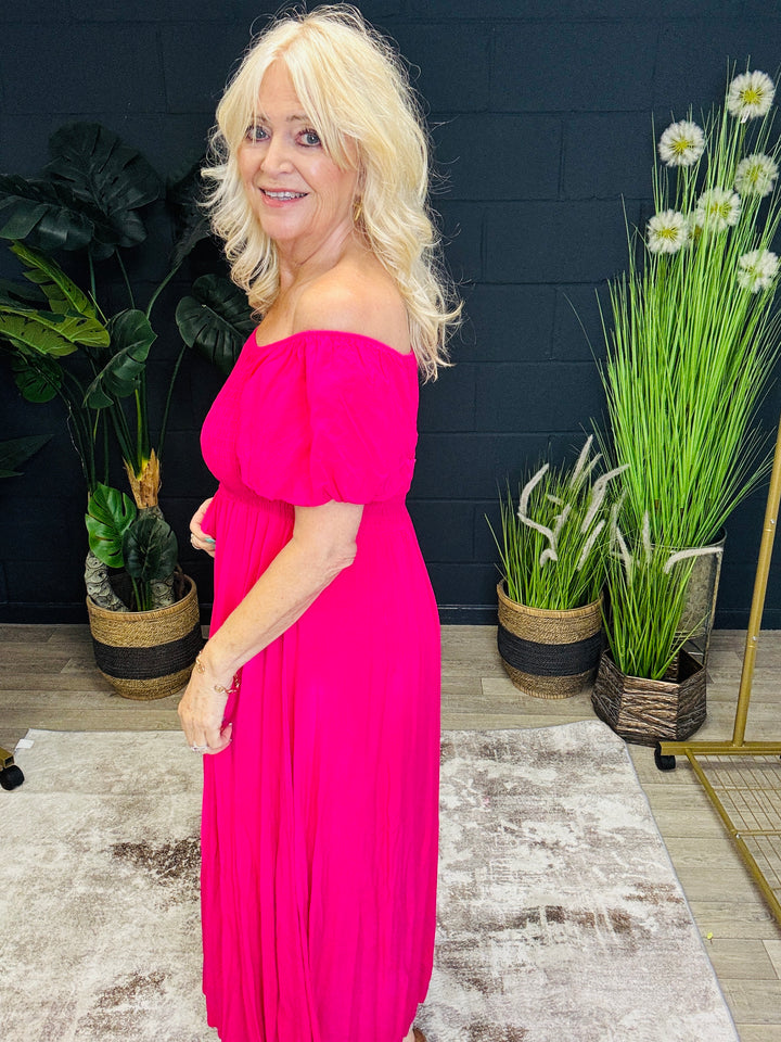 Angie Midaxi Dress Fuchsia