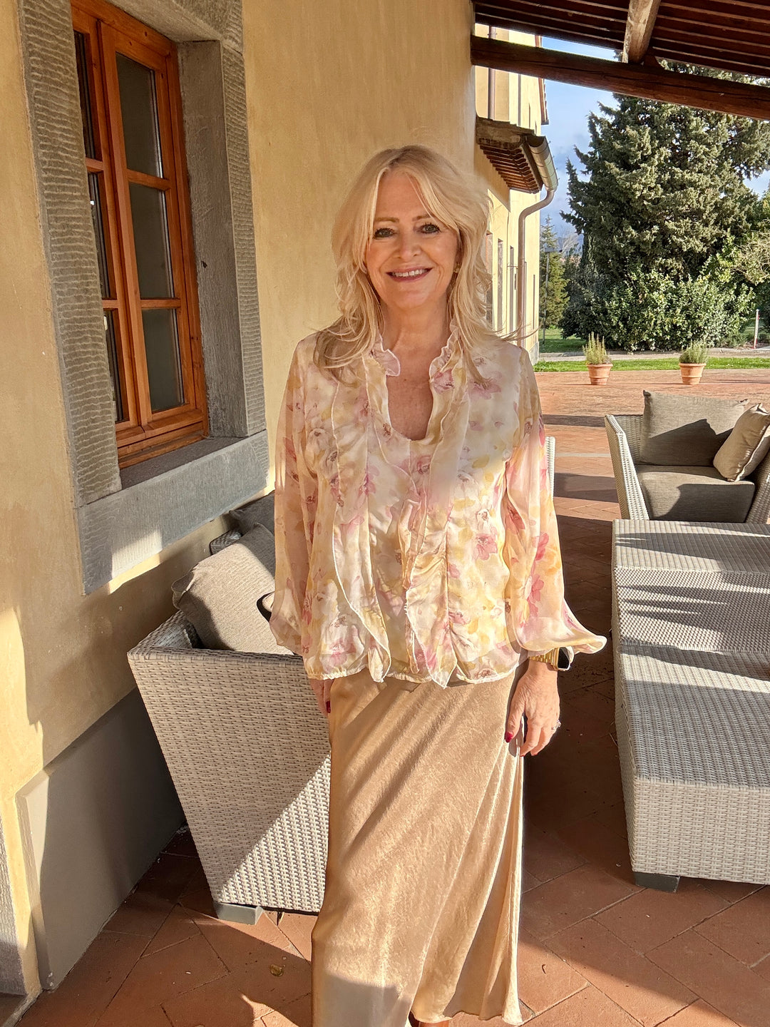 Orietta Silky Skirt Champagne