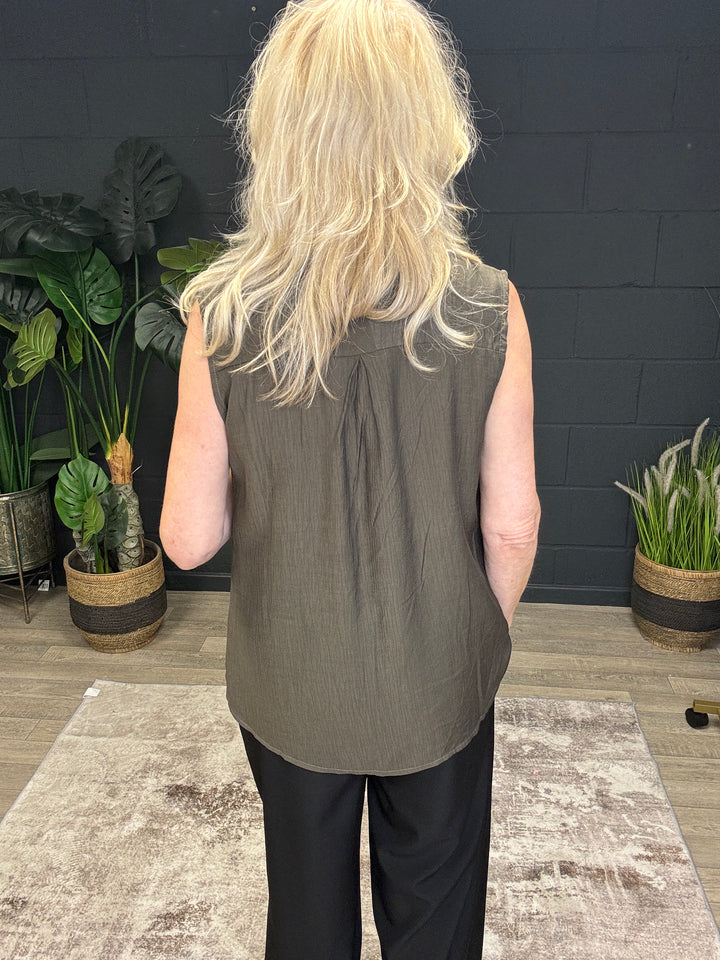 Palm Tree Blouse Chocolate