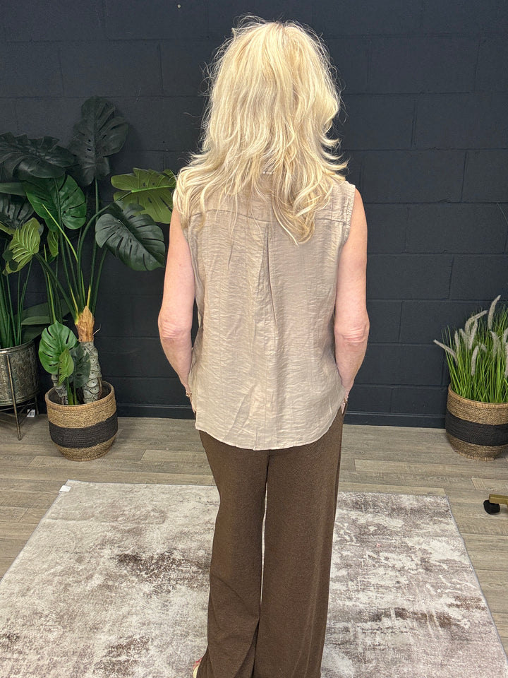 Palm Tree Blouse Latte