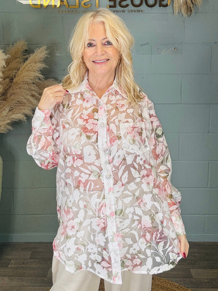 Floretta Floral Shirt Pink