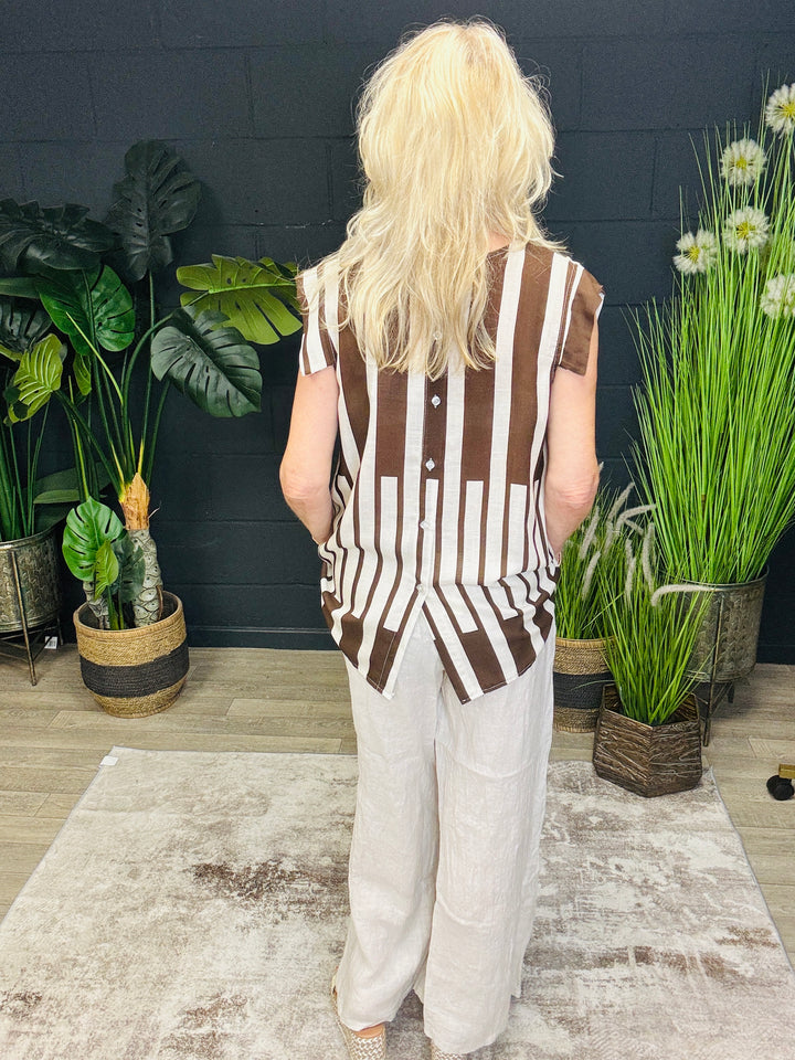 Chocolate and Cream Stripe Top