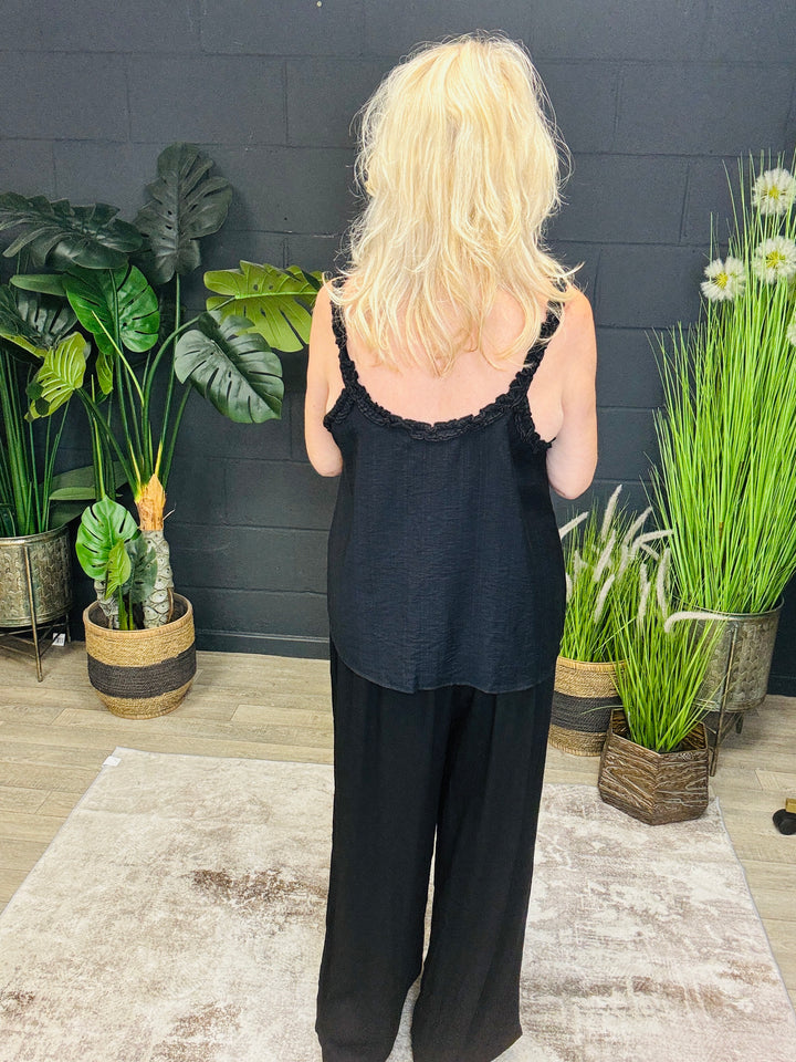 Tania Frill Edge Cami Top Black