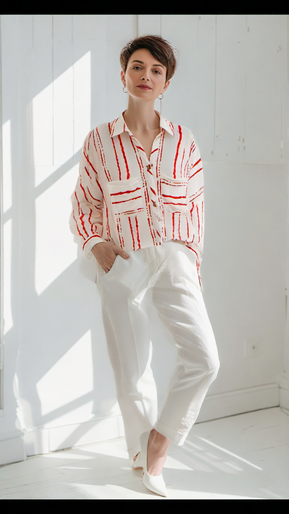 Lia Line Shirt Red