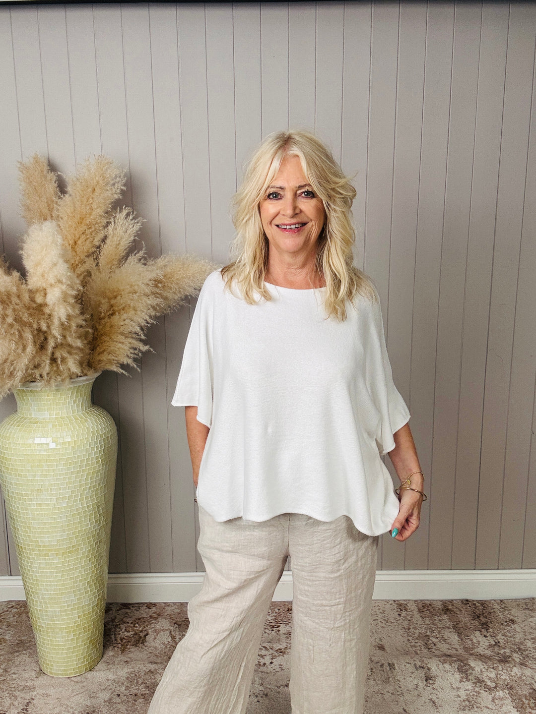 Anabelle Slouchy Top Cream