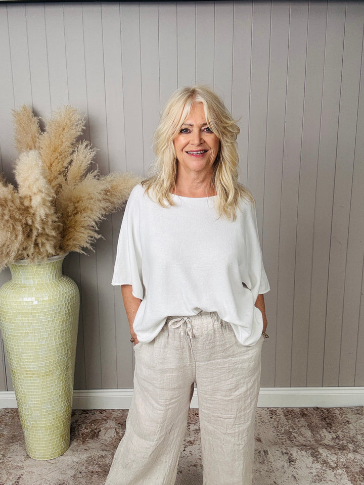Anabelle Slouchy Top Cream