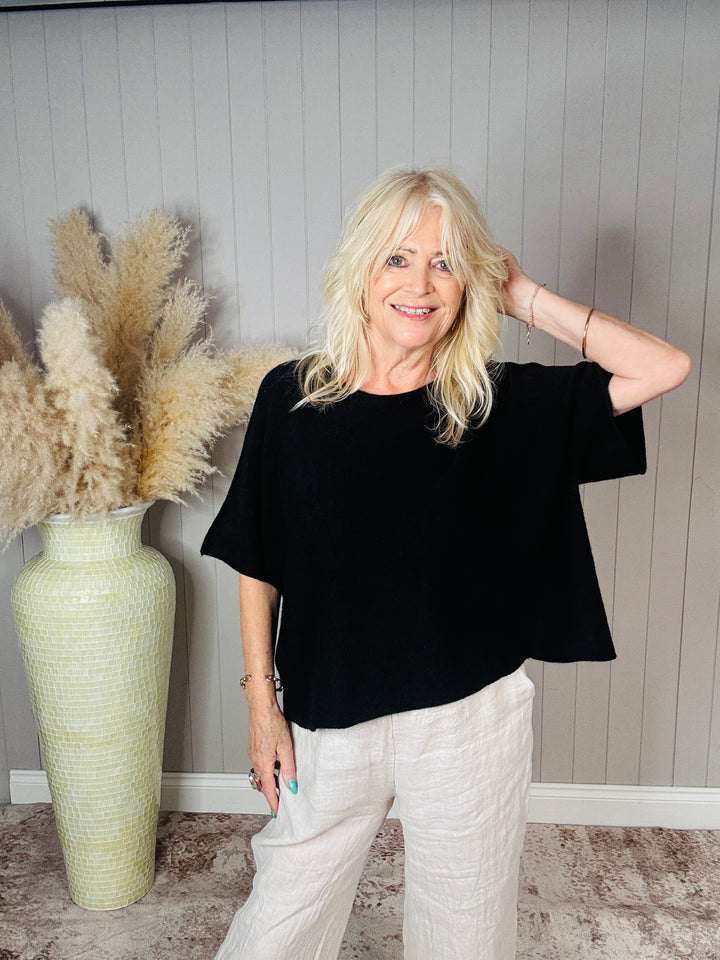 Anabelle Slouchy Top Black
