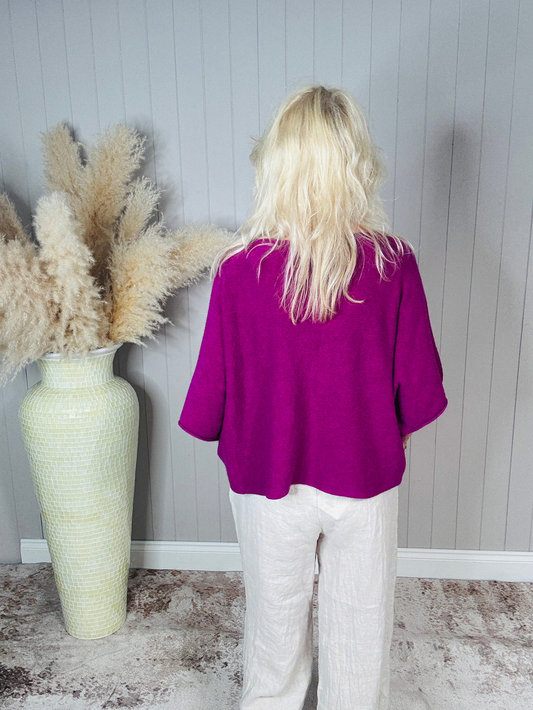 Anabelle Slouchy Top Magenta