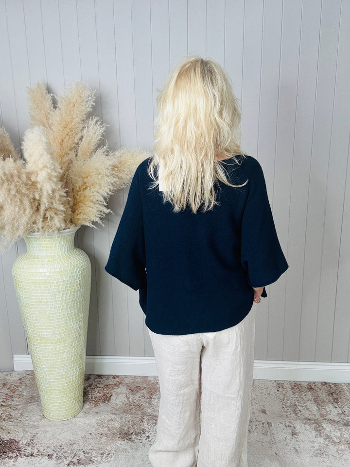 Anabelle Slouchy Top Navy