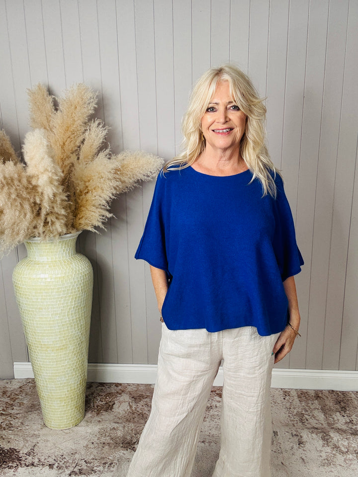 Anabelle Slouchy Top Royal Blue