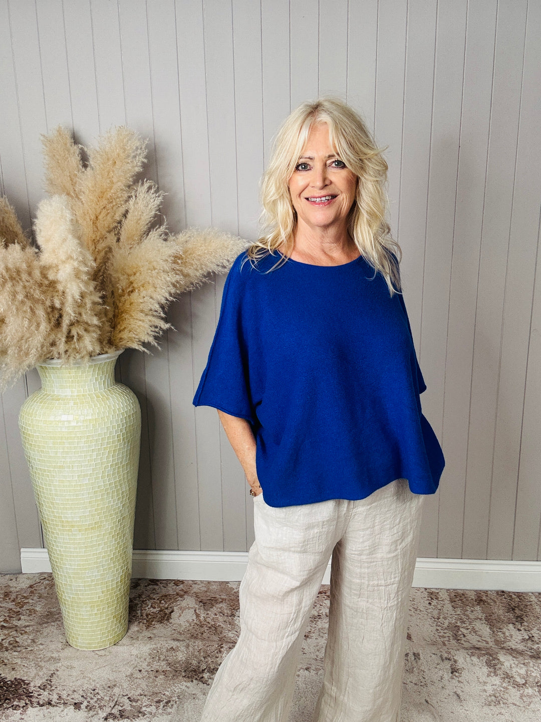 Anabelle Slouchy Top Royal Blue