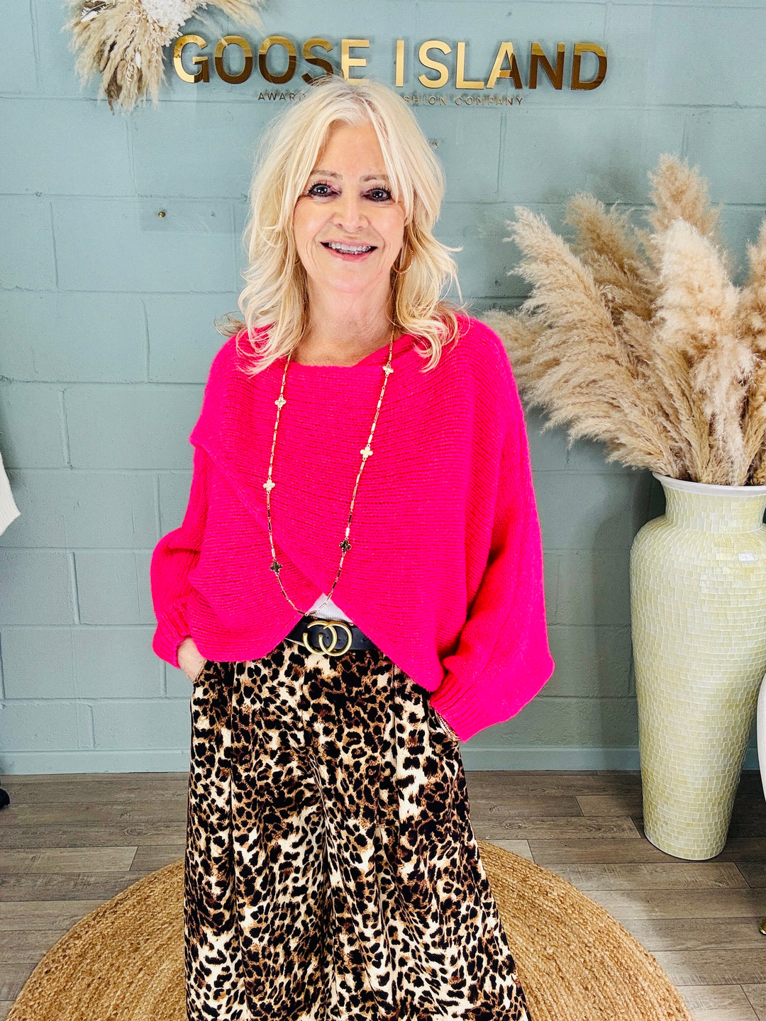 Cody Cross Layering Top Hot Pink