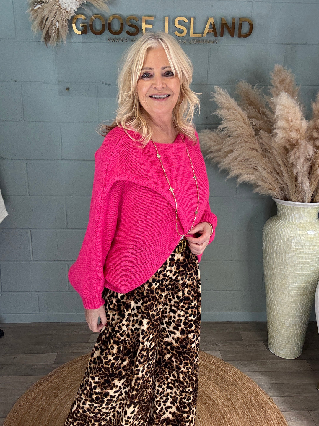 Cody Cross Layering Top Hot Pink