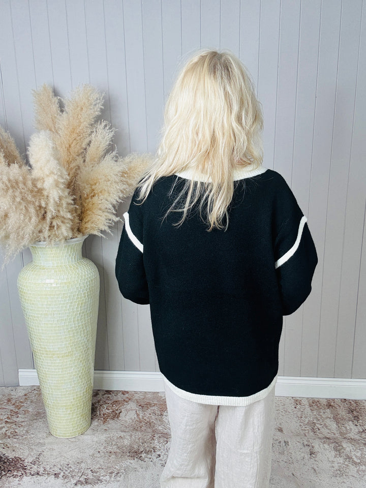 Verity V Neck Jumper Black