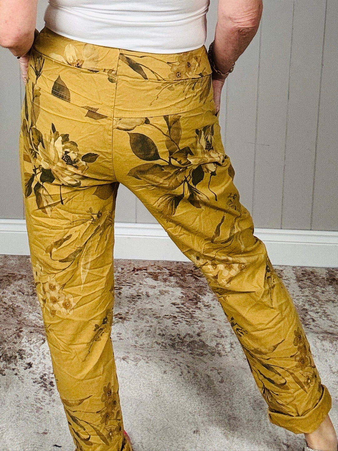 Floral Magic Pants Mustard
