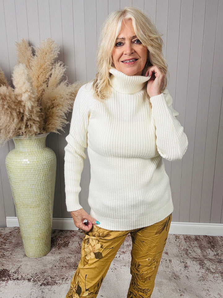 Polly Polo Neck Jumper Cream