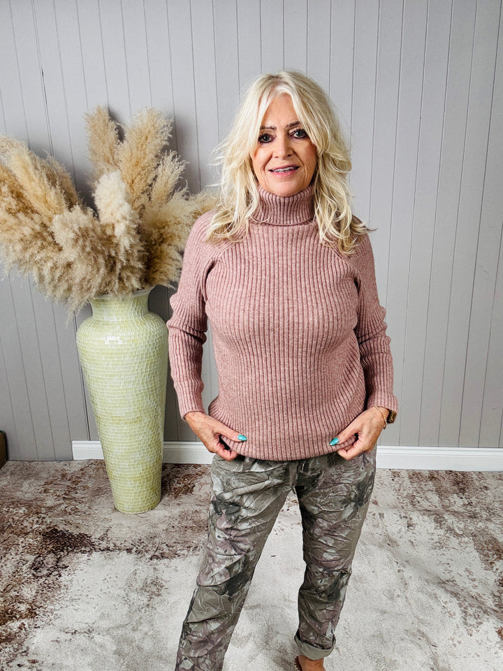 Polly Polo Neck Jumper Latte