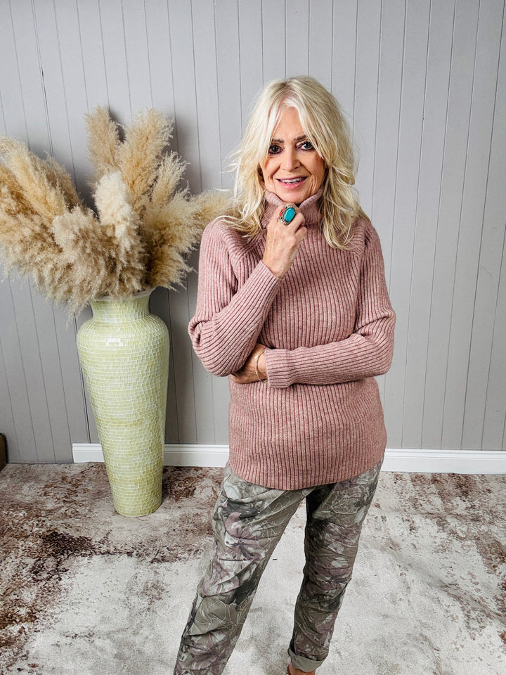 Polly Polo Neck Jumper Latte
