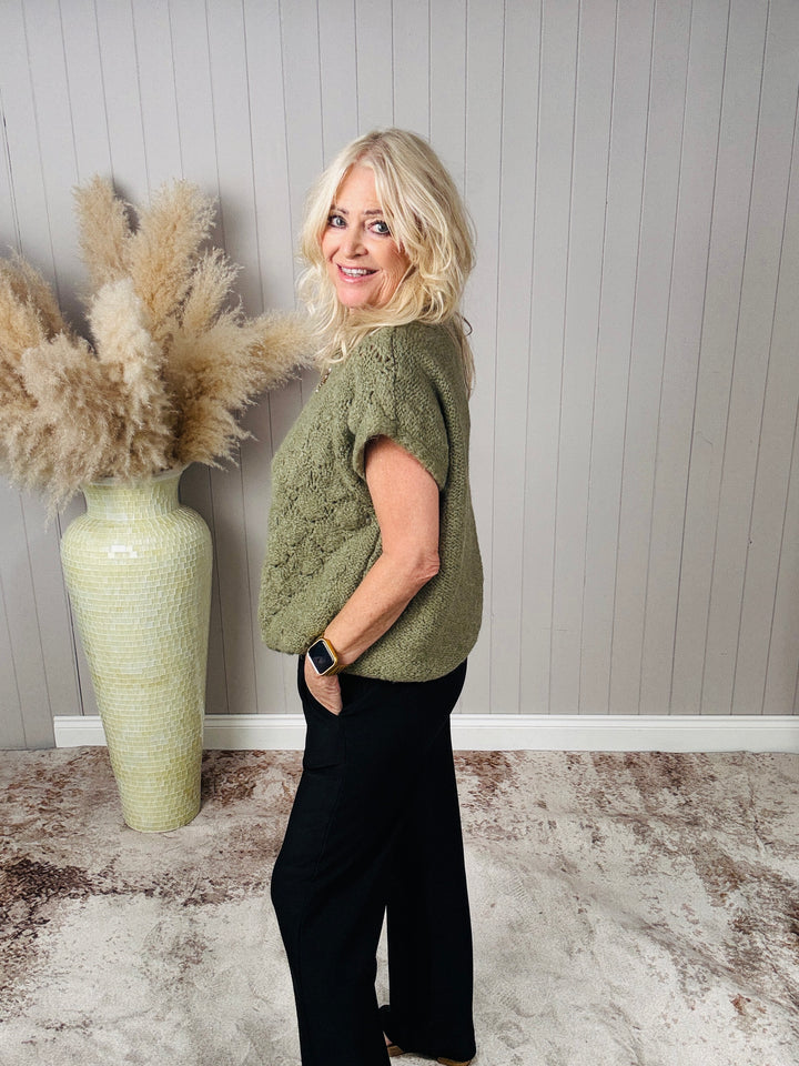 Sunbeam Sleeveless Cardigan Sage