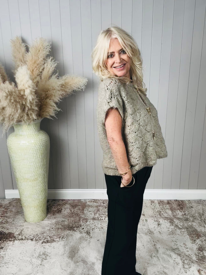 Sunbeam Sleeveless Cardigan Beige