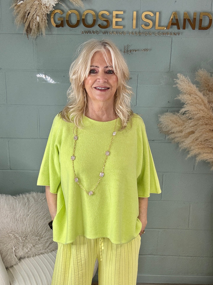 Anabelle Slouchy Top Lime