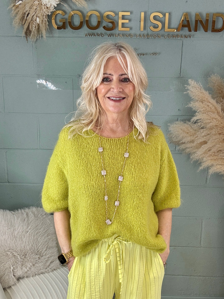 Silvia Short Sleeve Jumper Lime